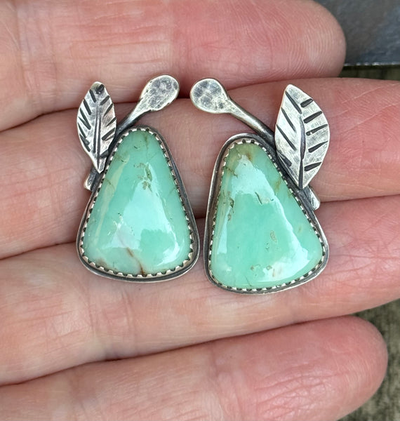 Chrysoprase stud earrings