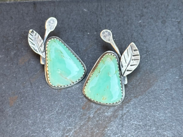 Chrysoprase stud earrings