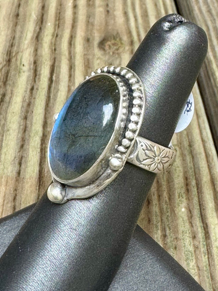 Labradorite and sterling ring