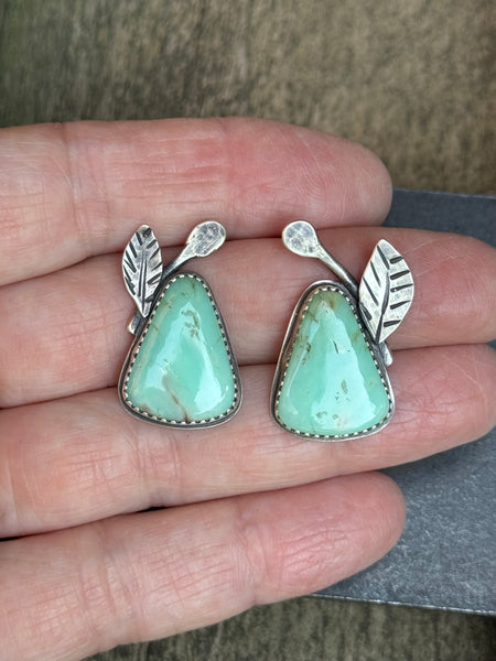 Chrysoprase stud earrings
