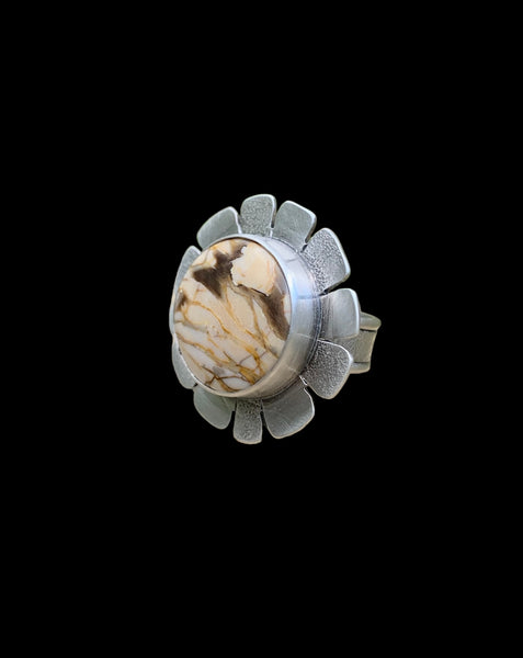 Peanut wood flower ring