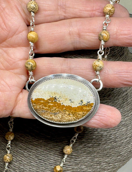 Picture Jasper silver pendant