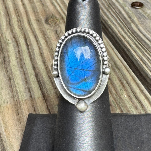 Labradorite and sterling ring