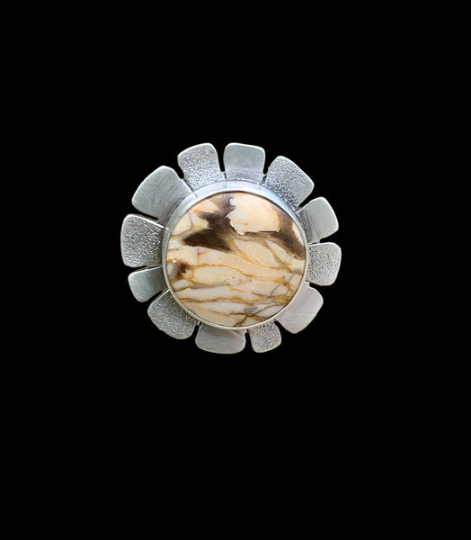 Peanut wood flower ring