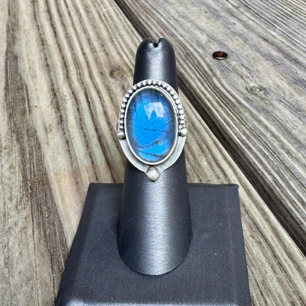 Labradorite and sterling ring