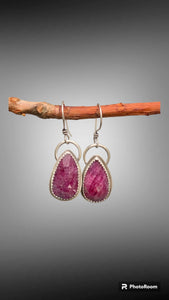 Natural pink sapphire earrings