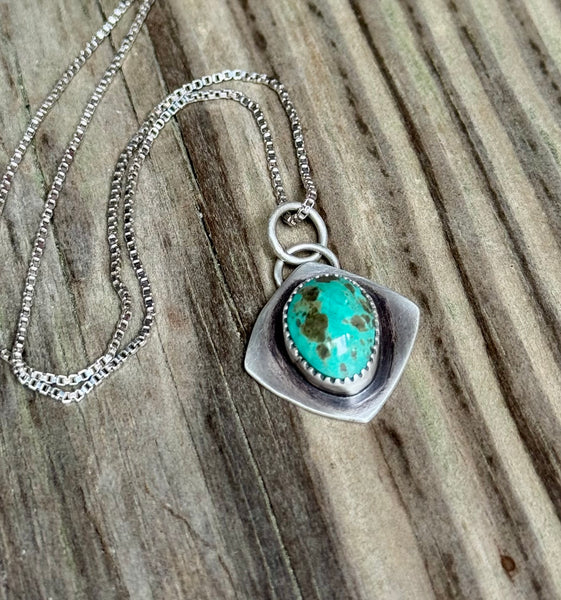 Turquoise Mountain silver pendant