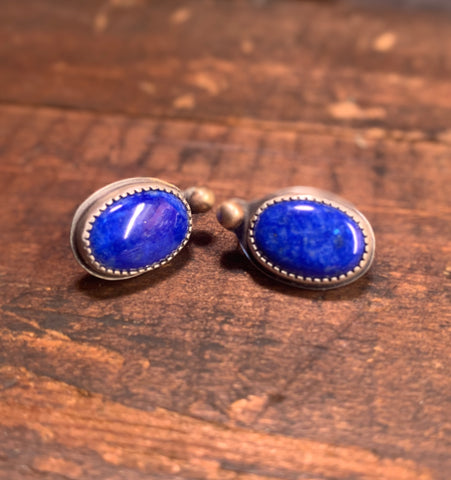 On clearance Lapis with gold earrings