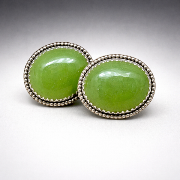 Jade stud earrings