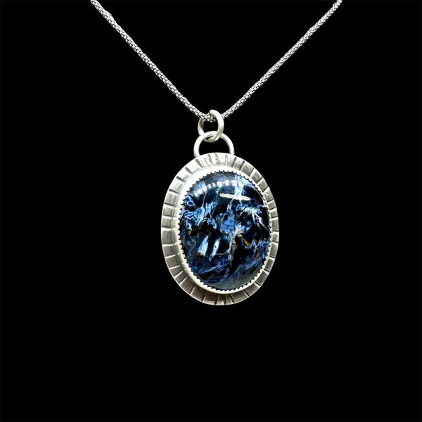 Pietersite silver pendant