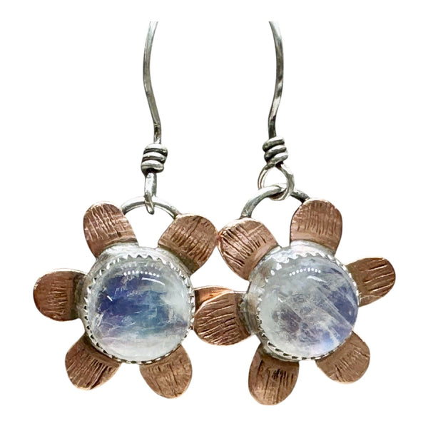 Moonstone and sterling dangle earrings
