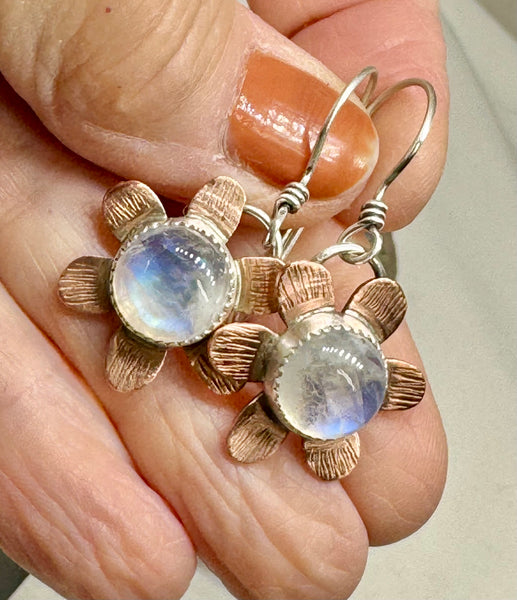 Moonstone and sterling dangle earrings