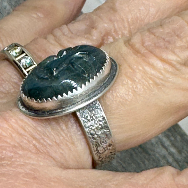Moon face Labradorite and sterling ring