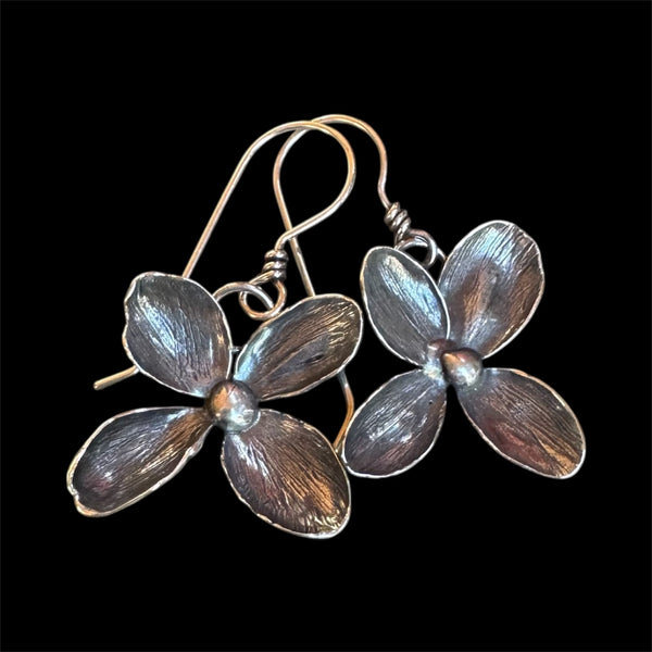 Hydrangea flower dangle earrings