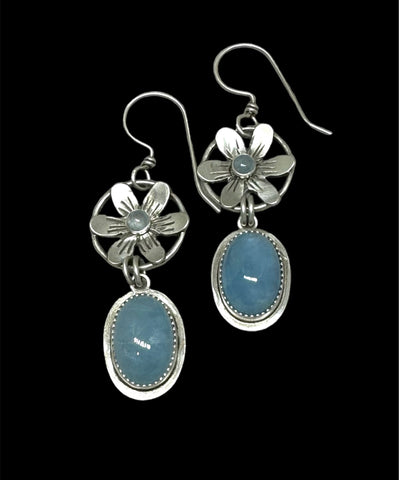 Aquamarine Flower earrings