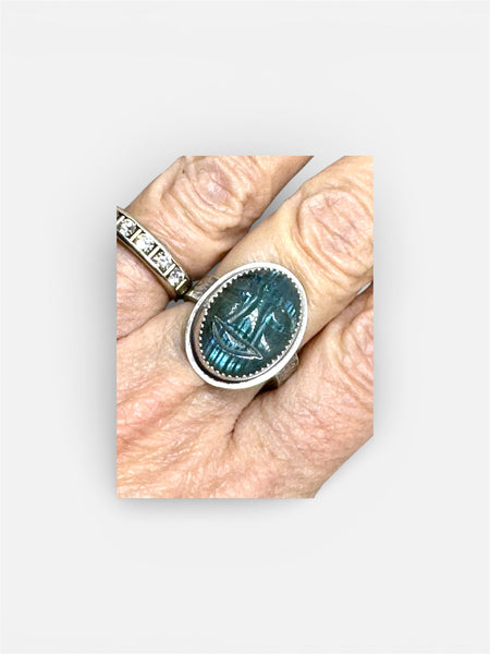 Moon face Labradorite and sterling ring