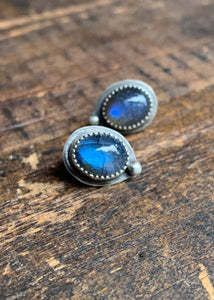 Labradorite earring studs