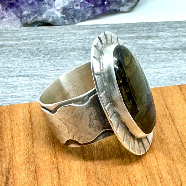 Labradorite and sterling ring