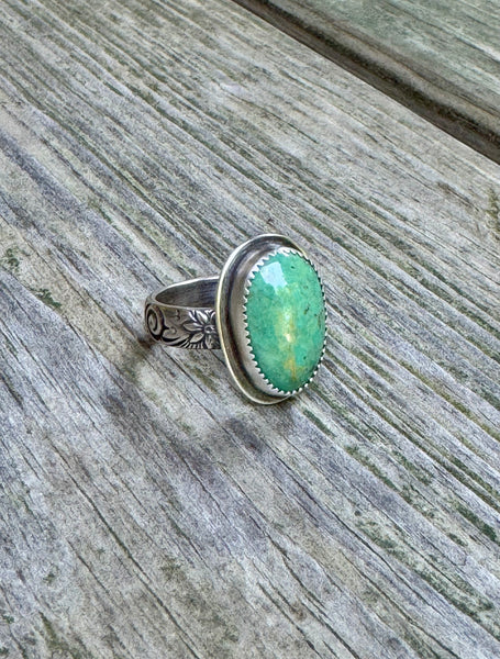Turquoise mountain and silver ring