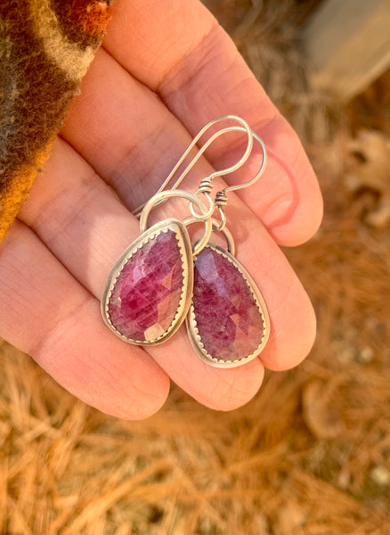Natural pink sapphire earrings