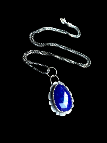 Lapis flower pendant