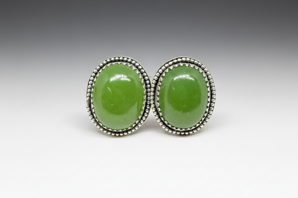 Jade stud earrings