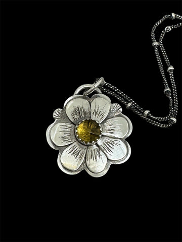 Citrine flower pendant