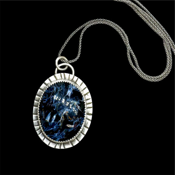 Pietersite silver pendant