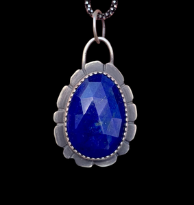 Lapis flower pendant