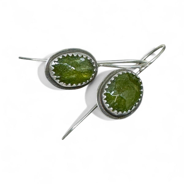 Vesuvianite dangle earrings