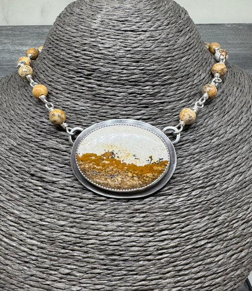 Picture Jasper silver pendant