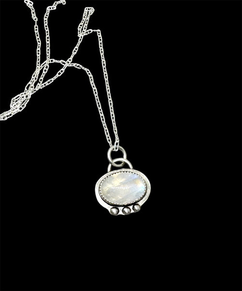 Moonstone and sterling necklace