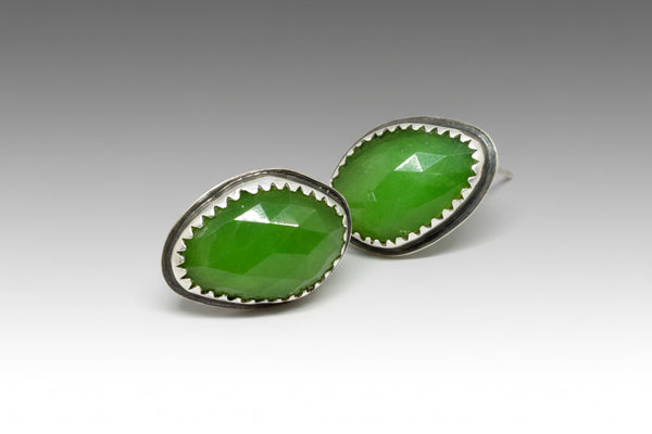 Chrysoprase stud earrings