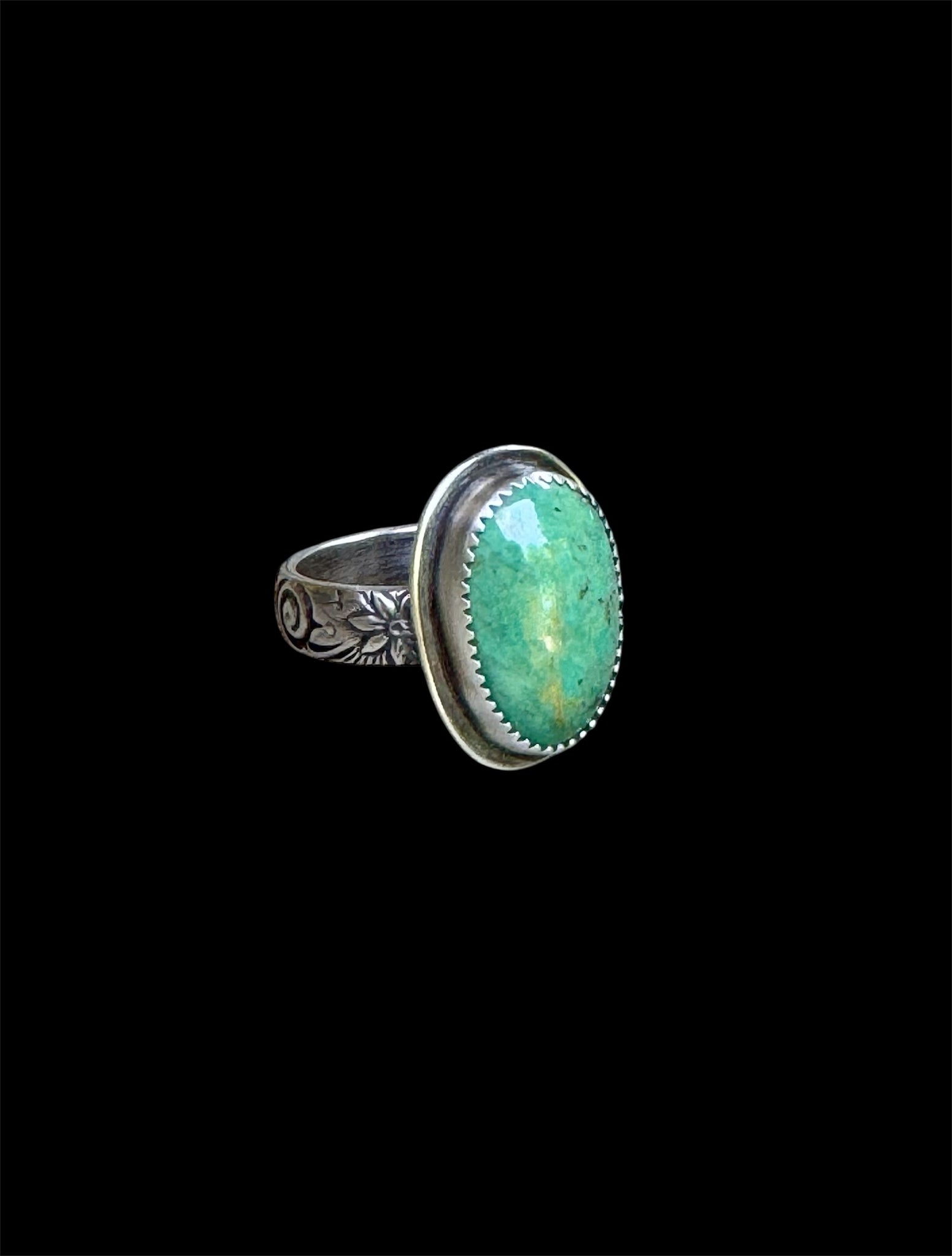 Turquoise mountain and silver ring