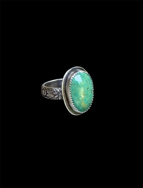 Turquoise mountain and silver ring