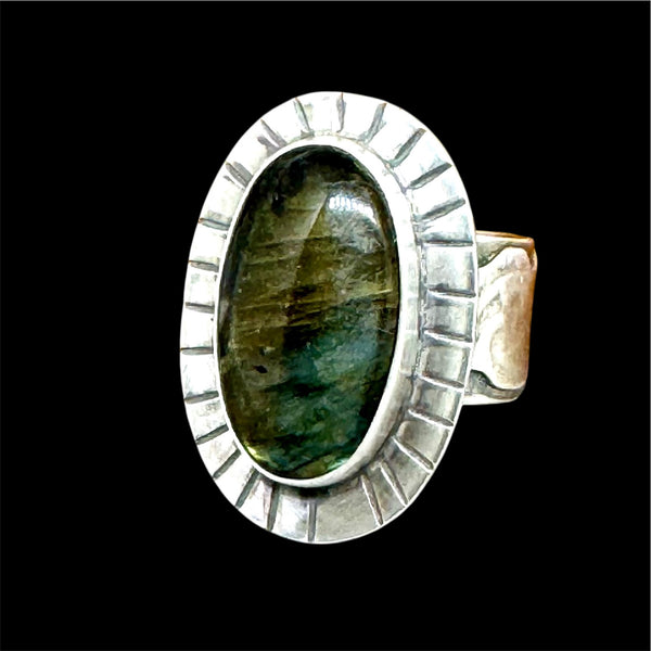 Labradorite and sterling ring