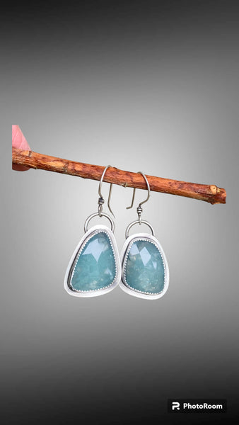 Natural aquamarine earrings