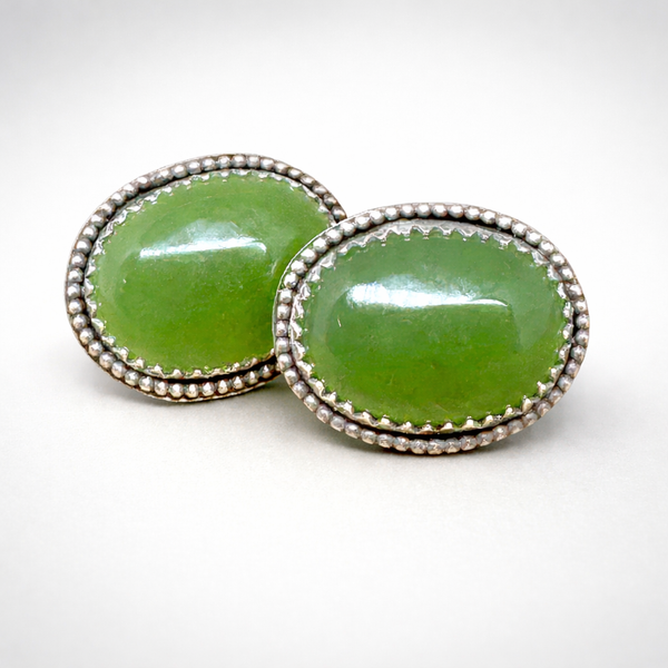 Jade stud earrings