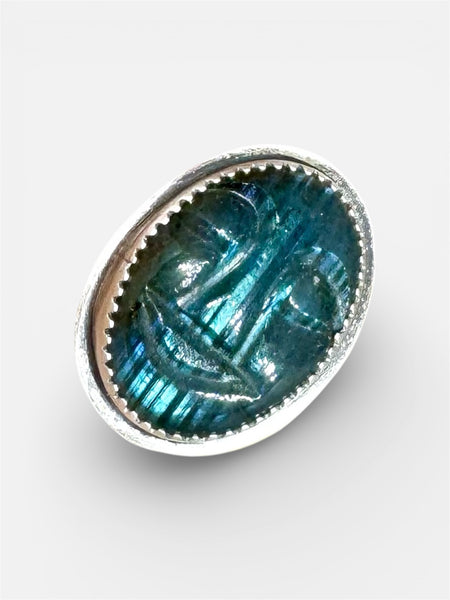 Moon face Labradorite and sterling ring