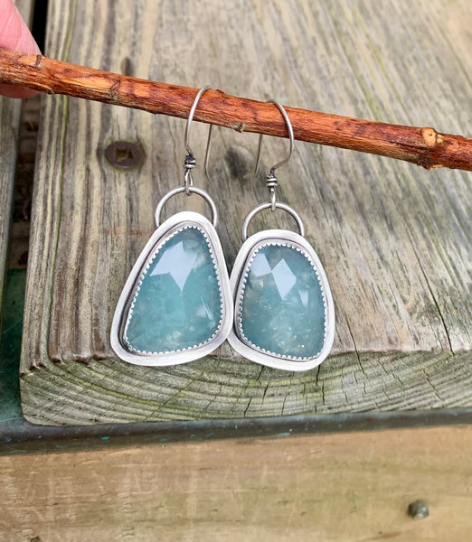 Natural aquamarine earrings
