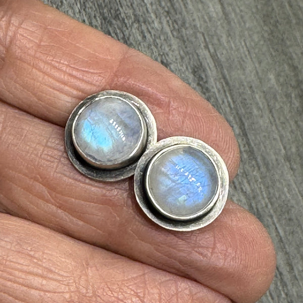 Moonstone stud earrings