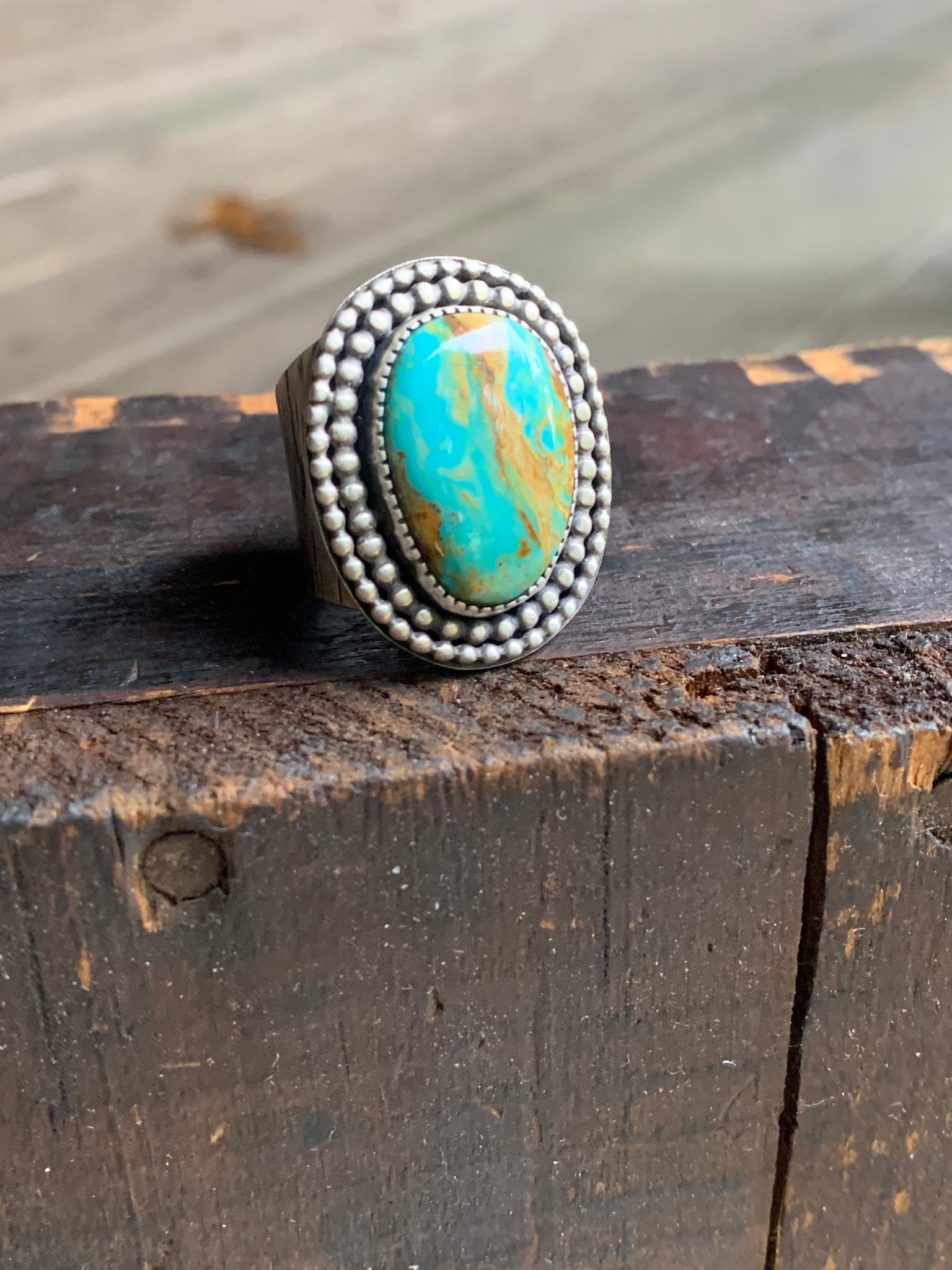 Statement Turquoise and silver ring