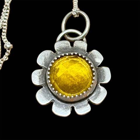Citrine flower pendant
