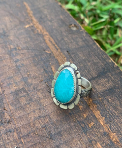 Amazonite and silver ring
