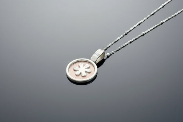 Copper and sterling flower necklace