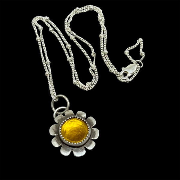 Citrine flower pendant