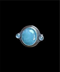 Aquamarine and silver ring
