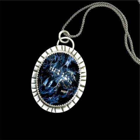 Pietersite silver pendant