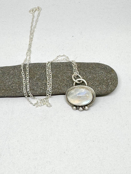 Moonstone and sterling necklace