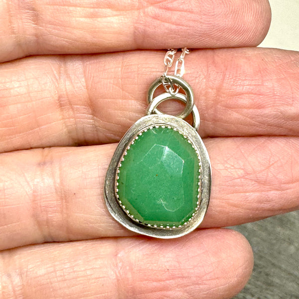Aventurine sterling necklace
